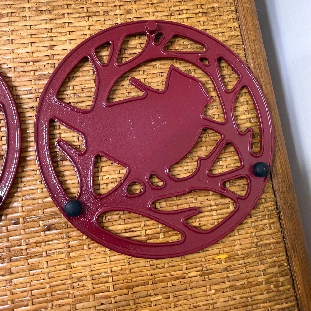 Pair (2) Red Cardinal Trivet 8